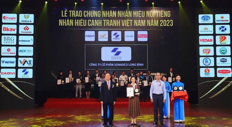 Sonadezi Long Bình nhận chứng nhận Top 20 Nhãn hiệu nổi tiếng Việt Nam năm 2023 ngành Bất động sản – Xây dựng - Vật liệu xây dựng