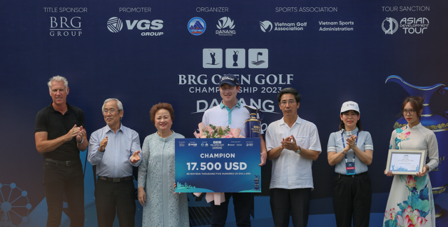 Nhà vô địch Giải đấu BRG Open Golf Championship Danang 2023 là golfer Aaron Wilkin (quốc tịch Úc) với thành tích -10 gậy