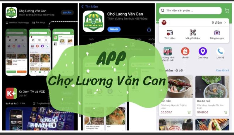 Ứng dụng App chợ Lương Văn Can, phường Máy Tơ, quận Ngô Quyền, TP. Hải Phòng