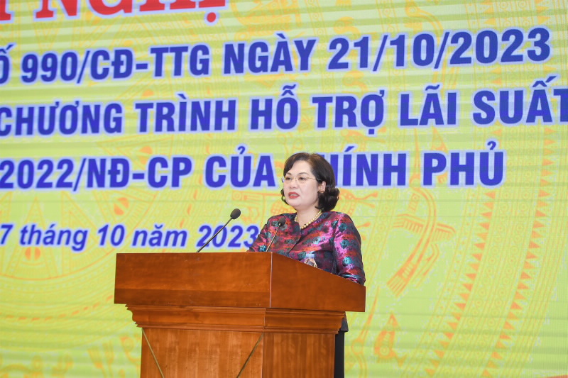 Thống đốc NHNN Nguyễn Thị Hồng phát biểu chỉ đạo Hội nghị