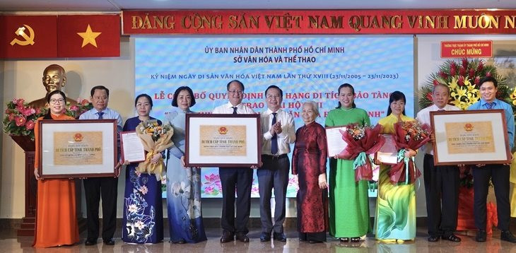 Công bố xếp hạng, xếp hạng lại hạng 1 cho 4 bảo tàng trực thuộc Sở Văn hóa và Thể thao Thành phố Hồ Chí Minh.