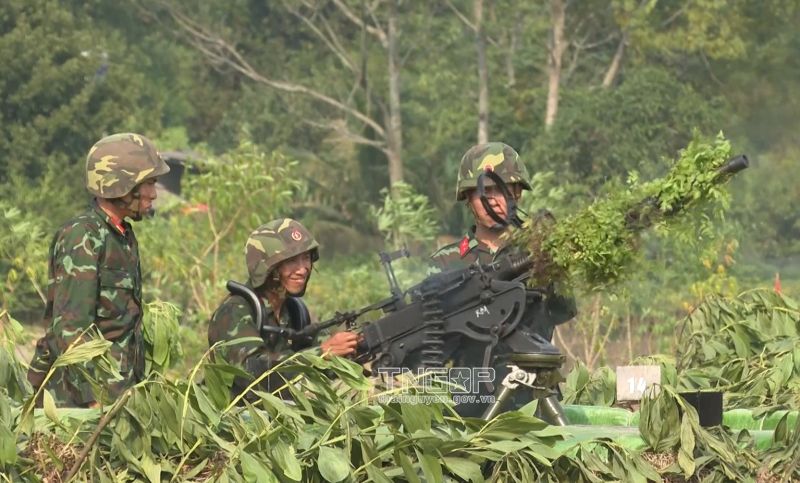 Tình huống diễn tập khu vực phòng thủ tại thành phố Sông Công năm 2023 (Ảnh: thainguyen.gov.vn)