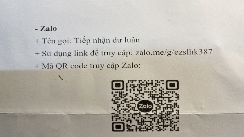 Địa chỉ tiếp nhận thông tin qua Zalo của Ban Tuyên giáo Tỉnh ủy Bắc Giang.