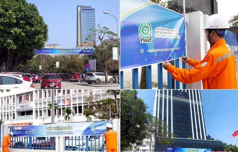 Băng rôn Giờ Trái đất năm 2024 đã được PC Thanh Hóa phối hợp cùng các ban, ngành địa phương treo ở tất cả các ngả đường, tuyến phố trung tâm