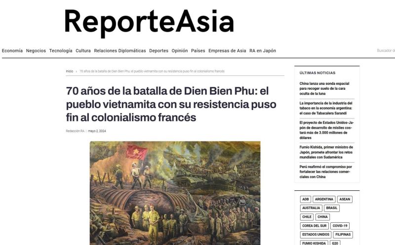 Ảnh chụp màn hình bài viết trên tờ ReporteAsia.