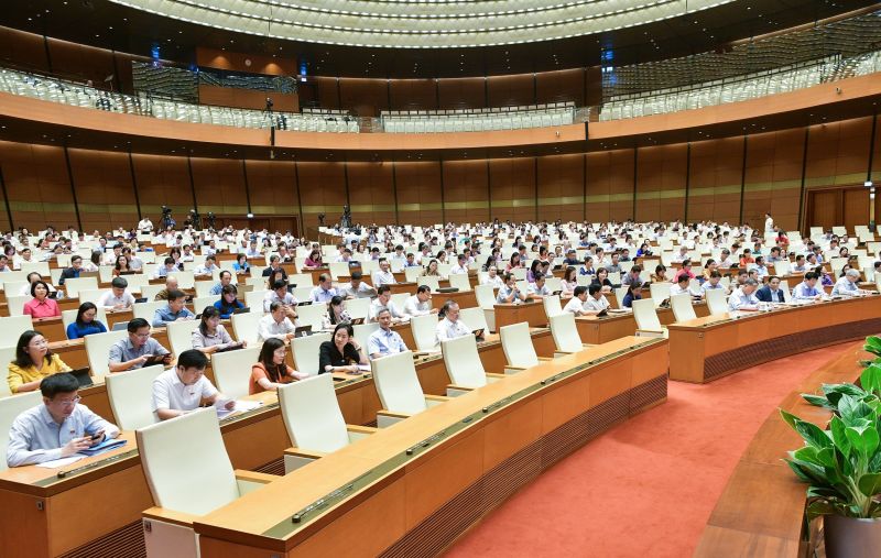 Đại biểu thảo luận tại Hội trường. Ảnh quochoi.vn.