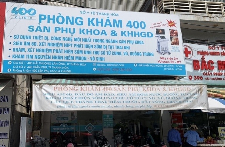 Phòng khám 400 - cơ sở 1, địa chỉ số 400 đường Hải Thượng Lãn Ông, phường Quảng Thắng, TP Thanh Hóa