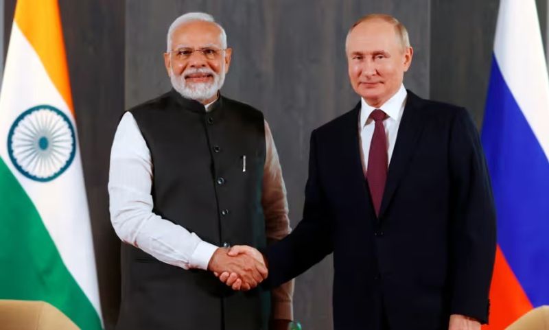 Cuộc gặp gần đây nhất giữa Thủ tướng Narendra Modi và Tổng thống Putin diễn ra tại Hội nghị thượng đỉnh SCO ở Uzbekistan vào tháng 9/2022. (Nguồn: AP)