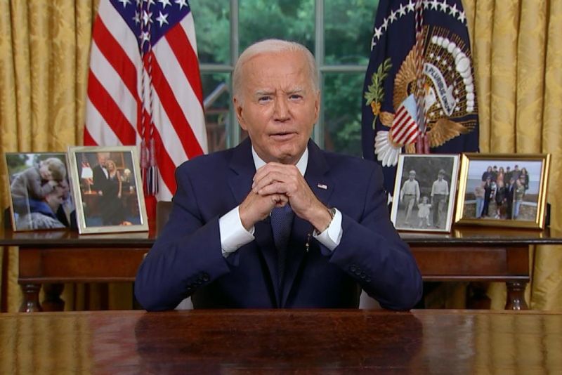 Tổng thống Mỹ Joe Biden phát biểu từ Phòng Bầu dục ở Nhà Trắng tối 14/7. Ảnh: Pool