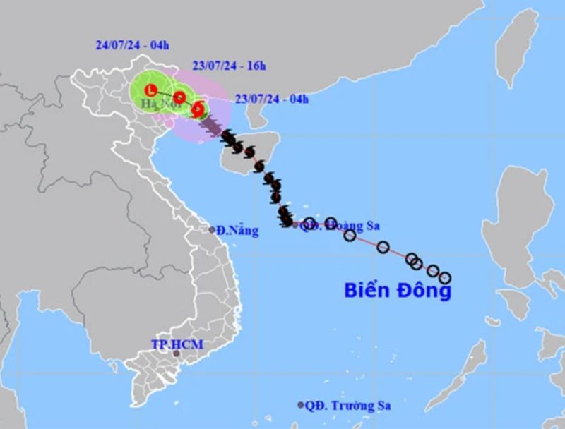 Hướng đi của cơn bão số 2