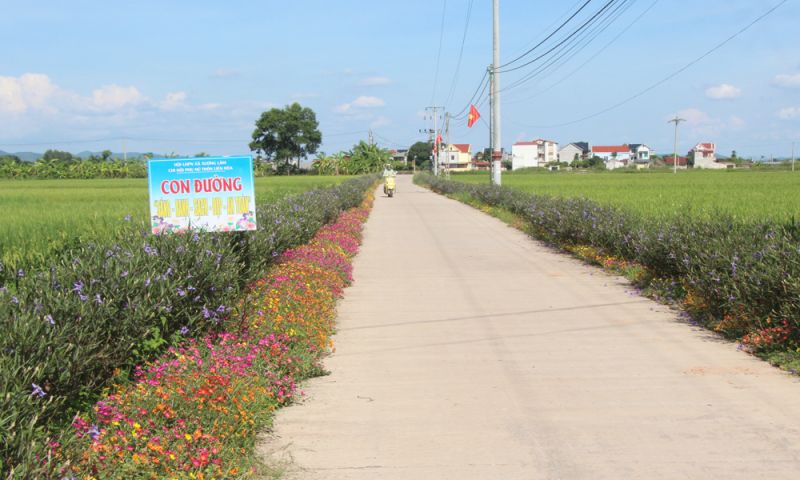 Đường hoa ở xã Sơn Lâm, huyện Lạng Giang.