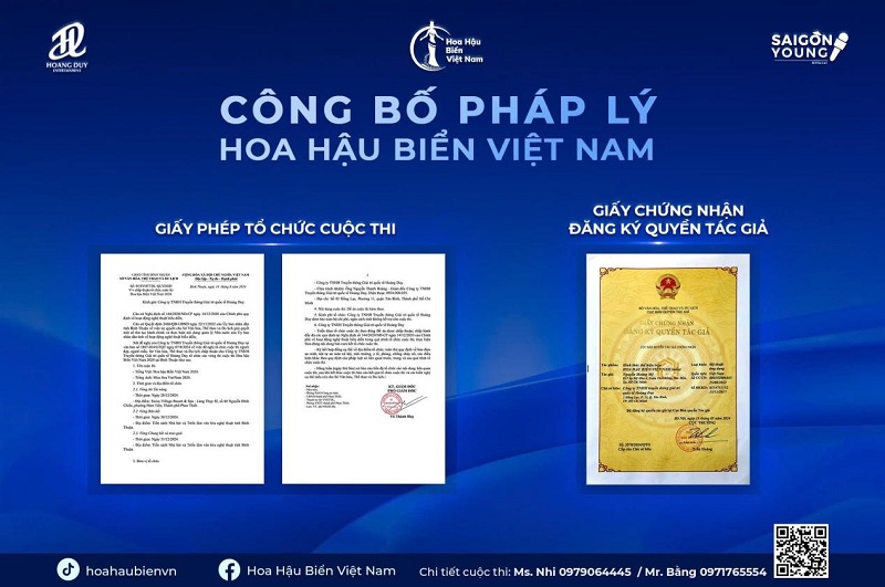 Giấy phép và bản quyền tổ chức cuộc thi Hoa hậu Biển Việt Nam 2024