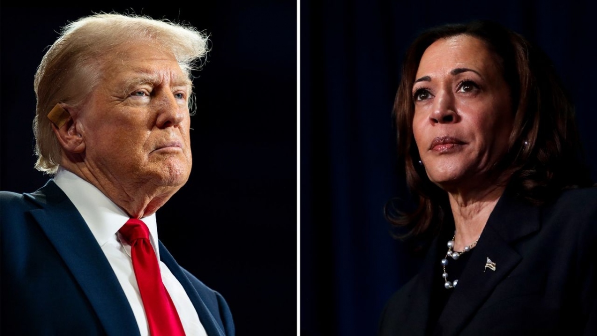 Hai ứng viên tổng thống Mỹ hiện nay - ông Trump và bà Harris. Ảnh: CNN.