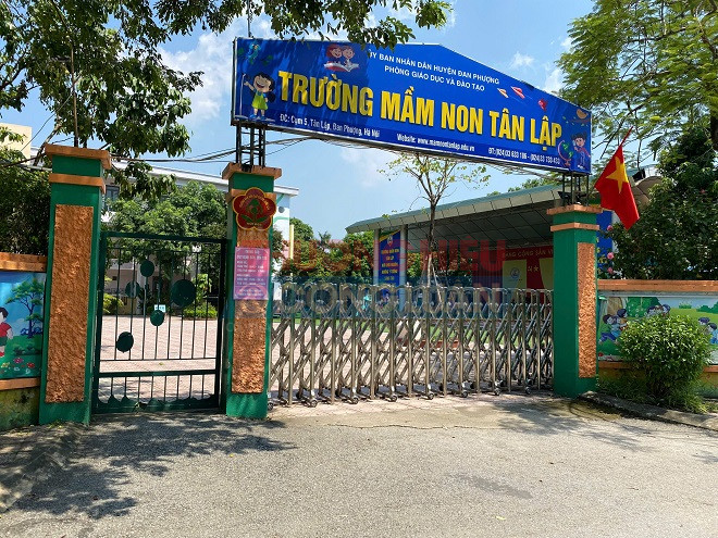 Trường mầm non Tân Lập hiện đang sử dụng một số sản phẩm sữa mang thương hiệu Núi Tản Ba Vì trong suất ăn thêm cho học sinh tại trường.