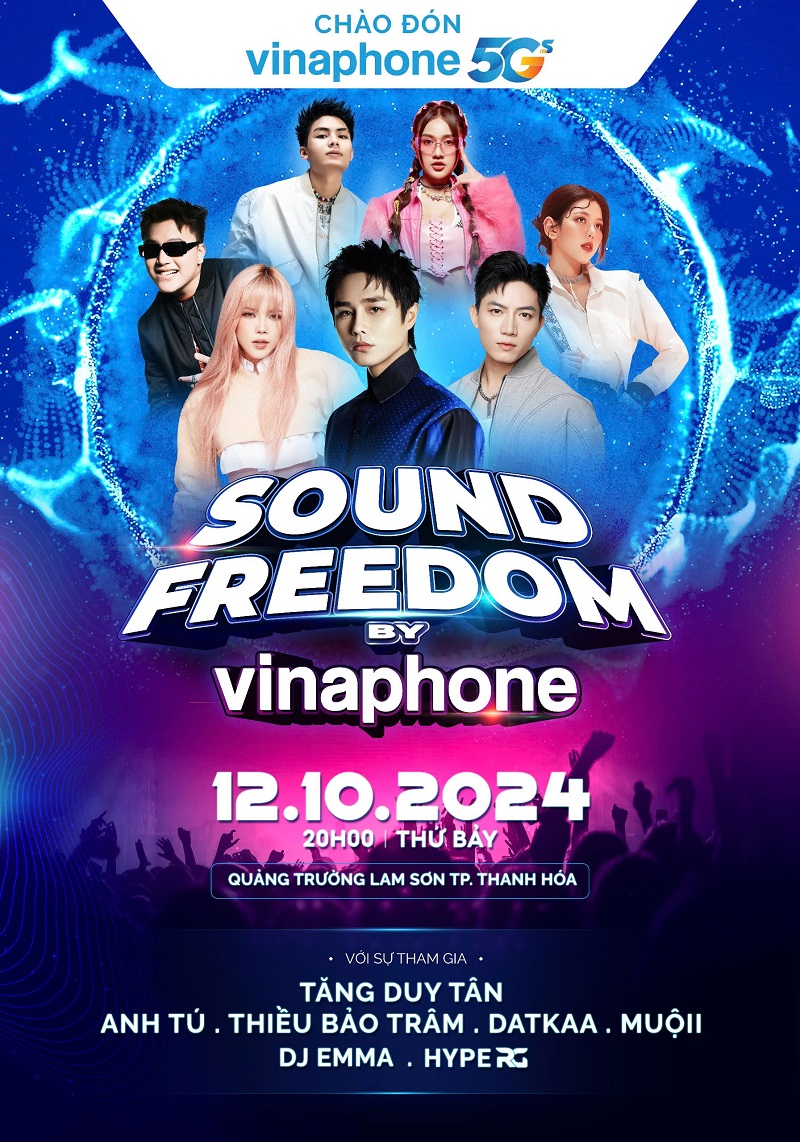 Sound Freedom by VinaPhone được tổ chức tại Quảng trường Lam Sơn, TP Thanh Hóa vào ngày 12/10/2024.