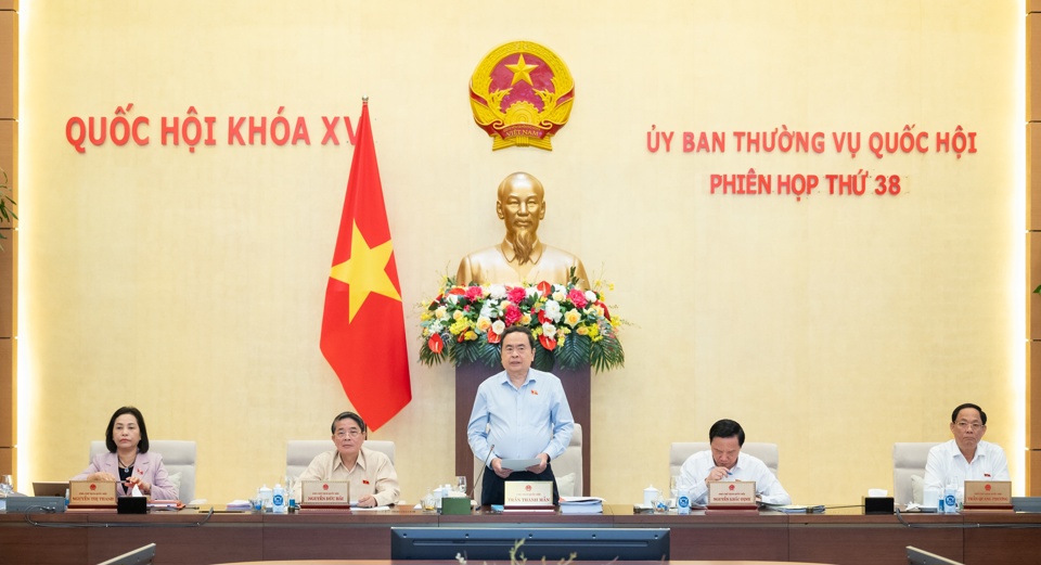 Chủ tịch Quốc hội Trần Thanh Mẫn phát biểu tại phiên họp. Ảnh: Quochoi.vn