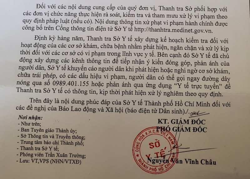 Thanh tra Sở sẽ phối hợp với các đơn vị chức năng thực hiện rà soát, kiểm tra và tham mưu xử ký vi phạm theo quy định pháp luật (nếu có)