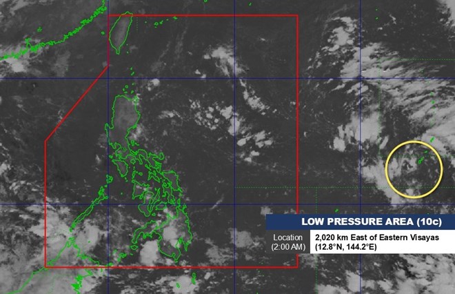 Áp thấp 10c gần Philippines hồi 2h ngày 18.10.2024. Ảnh: PAGASA