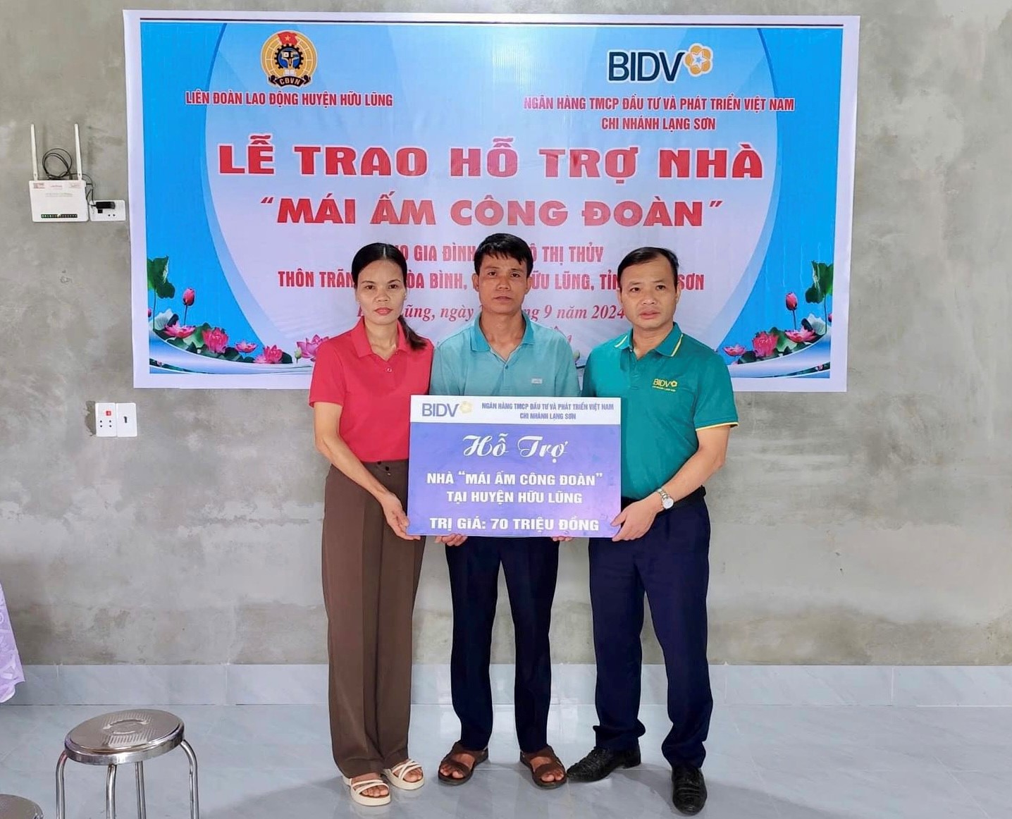 BIDV Lạng Sơn trao hỗ trợ nhà 