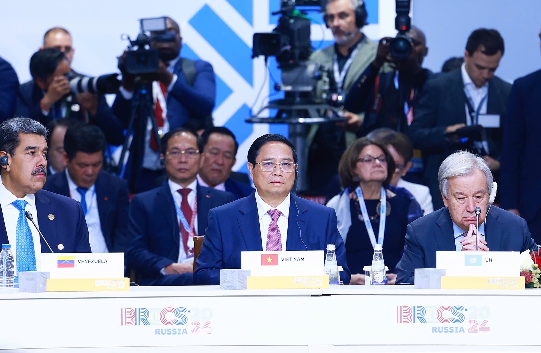 Thủ tướng Phạm Minh Chính phát biểu tại Hội nghị các Nhà lãnh đạo BRICS mở rộng năm 2024 - Ảnh: VGP