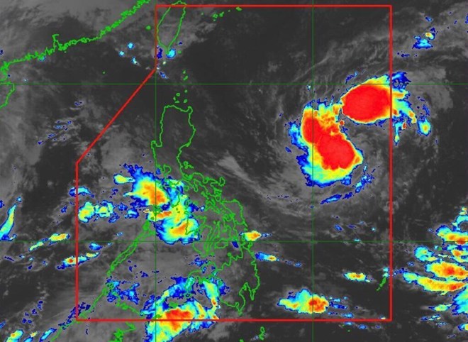 Vị trí bão Kong-rey trên Biển Philippines sáng 27/10. Ảnh: PAGASA