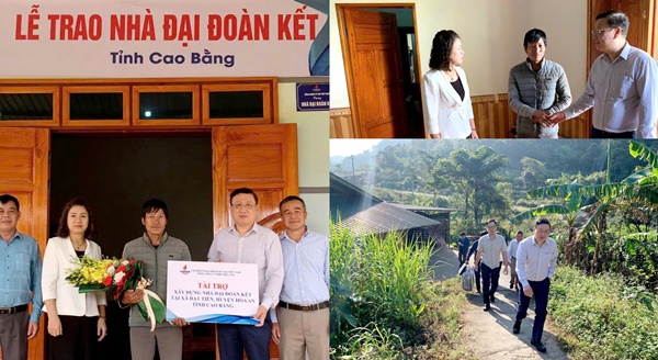 Đoàn công tác thăm hỏi và trao tặng 2 căn nhà Đại đoàn kết cho hai hộ dân tỉnh Cao Bằng