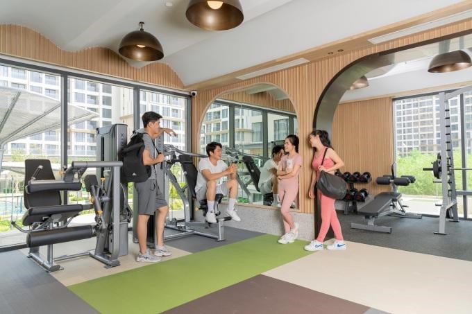 Phòng gym hiện đại, đa dạng thiết bị tại Masteri Center Point