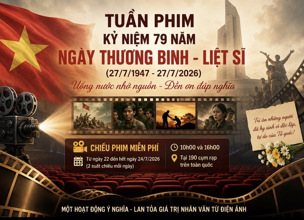 Tuần phim Kỷ niệm 79 năm Ngày Thương binh - Liệt sĩ (27/7/1947-27/7/2026)