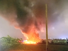 Cháy lớn tại kho phế liệu ở huyện Hòa Vang