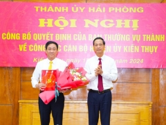 Đồng chí Lưu Văn Thụy giữ chức vụ Phó Bí thư Huyện ủy Kiến Thụy nhiệm kỳ 2020 – 2025