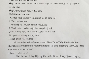 Trường Tiểu học Đại Thịnh B (Hà Nội): Một số khoản thu trái quy định