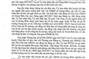 UBND xã Giang Biên (Vĩnh Bảo, Hải Phòng) đóng cửa trong giờ làm việc!