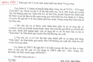 Ngừng lưu hành mặt hàng “Thần khúc” của Nhà thuốc gia truyền Thọ Thế Đường