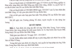 Vụ rừng Đắk Nông bị triệt phá: Đình chỉ công tác 3 cán bộ kiểm lâm thiếu trách nhiệm