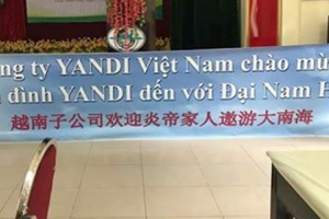 Thu hồi băng rôn có dòng chữ “Đại Nam Hải” tại cảng Chân Mây