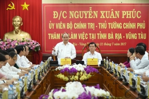 Thủ tướng làm việc với lãnh đạo tỉnh Bà Rịa - Vũng Tàu
