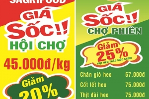 Thịt heo thảo mộc Sagri VietGAP khuyến mãi 25% trong tháng 8