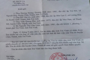 Trà Vinh: Nông dân tố thẩm phán bao che cho doanh nghiệp kinh doanh thức ăn kém chất lượng?