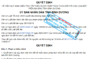 Bình Dương: Ban hành quyết định mới về tách thửa đất nền