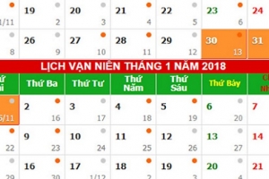 Chốt lịch nghỉ tết dương lịch 2018 chính thức
