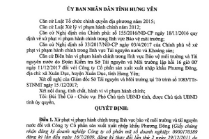 Hưng Yên: Gây ô nhiễm môi trường, một doanh nghiệp bị xử phạt 600 triệu đồng