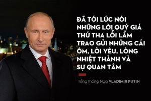 Tổng thống Putin đã gửi tới người dân Nga thông điệp năm mới 2018
