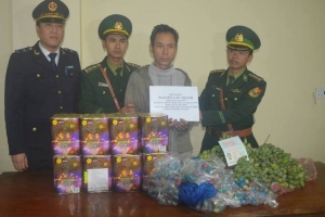 Bắt đối tượng vận chuyển pháo và quả thuốc phiện qua cửa khẩu