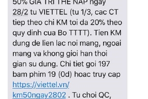 Từ 1/3, "khai tử" khuyến mại 50% cho thuê bao di động trả trước