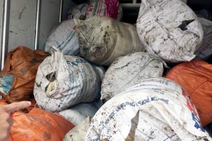 Hà Tĩnh: Phát hiện xe ô tô tải vận chuyển 975 kg mỡ bẩn đang trên đường đi tiêu thụ