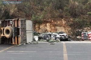 Tỉnh Hòa Bình: Va chạm giao thông trên đèo Thung Khe 2 người nhập viện