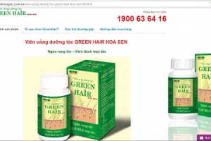 TPCN Viên uống dưỡng tóc GREEN HAIR HOA SEN ‘thổi phồng’ quảng cáo về bổ thận bổ gan?