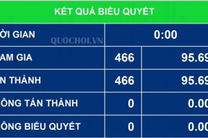 Thông qua Nghị quyết kỳ họp thứ 5, Quốc hội khóa XIV