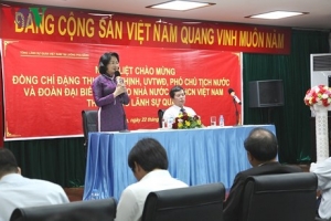 Phó Chủ tịch nước Đặng Thị Ngọc Thịnh gặp gỡ người Việt tại Luang Prabang