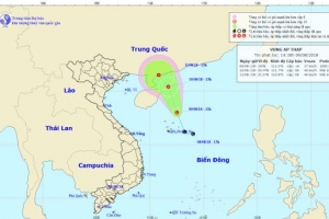 Áp thấp trên Biển Đông gây gió giật cấp 8